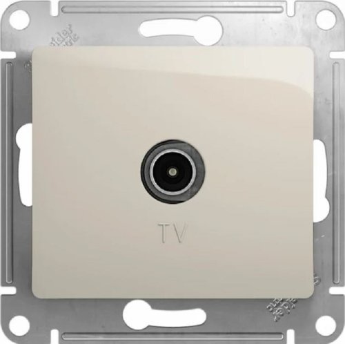 Розетка TV Коннектор без рамки Systeme Electric Glossa 1-м. молочный картинка